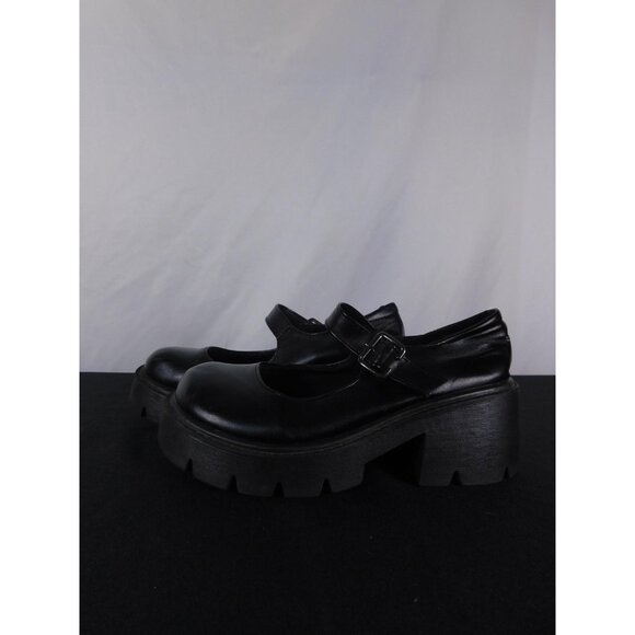 Black Platform Mary Janes EU 37 (US 6.5) - Chunky Lug Sole Goth - Excellent - Picture 6 of 8